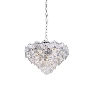 9-Light Chrome Chandelier With Clear Crystals
