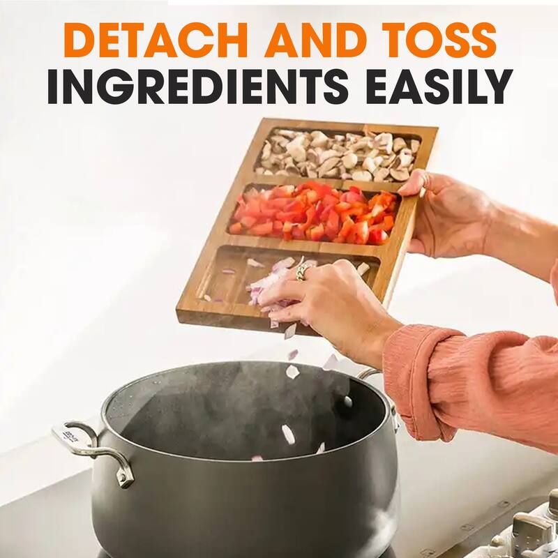 Cheer Collection Acacia Cutting Board Set with Magnetic Trays