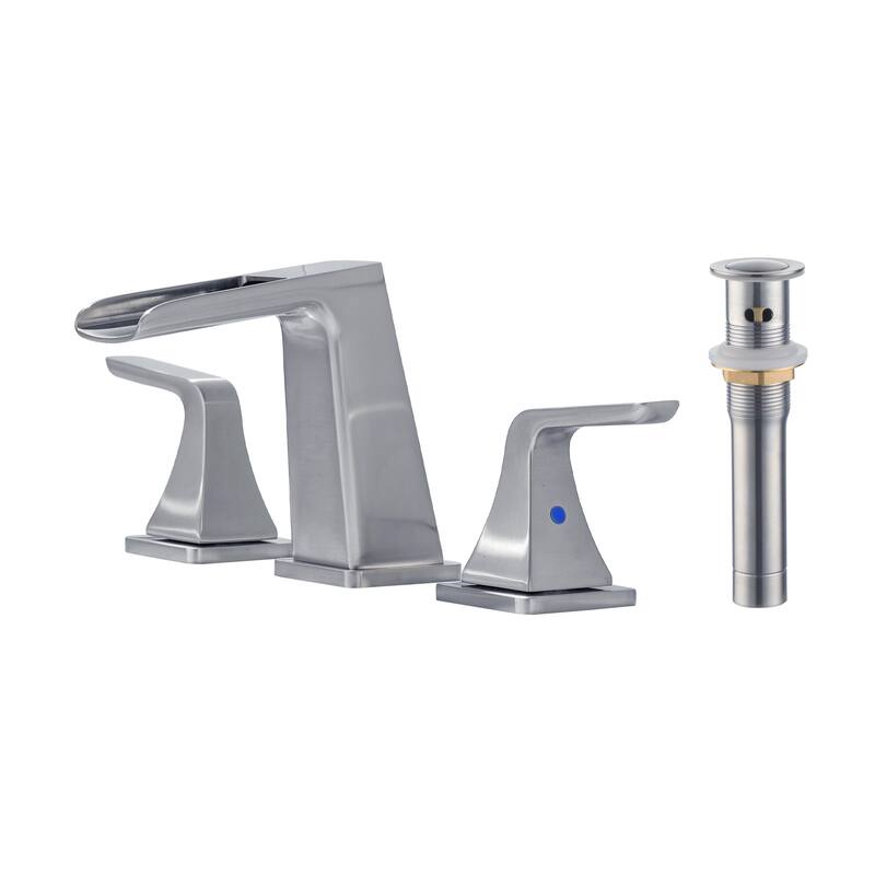8 in. Widespread 2-Handle Waterfall Spout Bathroom Faucet