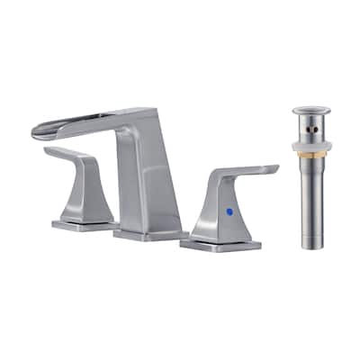 8 in. Widespread 2-Handle Waterfall Spout Bathroom Faucet