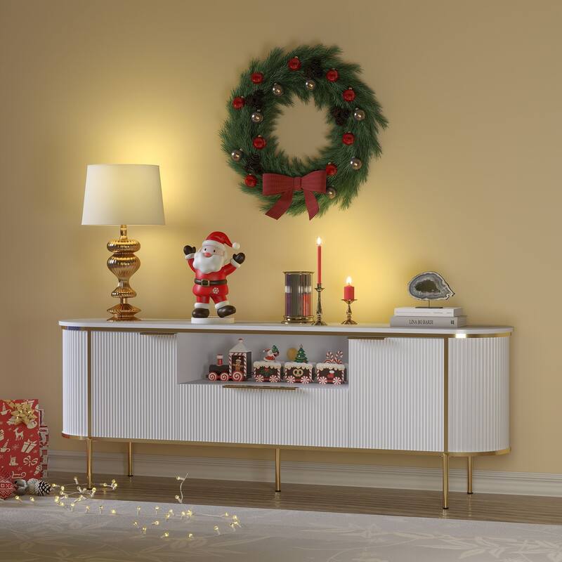 Rectangular TV Stand for TV's up to 75" with Open Storage