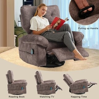 Single Sofa Lounge Chairs Overstuffed Rocker Recliner Chair Brown 360 掳 ...