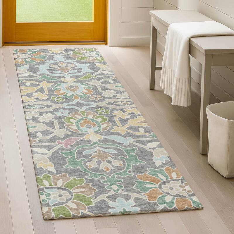 Machine Washable Indoor/ Outdoor Traditional Blanca Chantille Rug