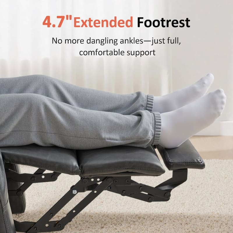 MCombo Large Power Lift Recliner Leather Chair with Massage, Heat, Cup Holders,Extended Footrest, Leather 7516