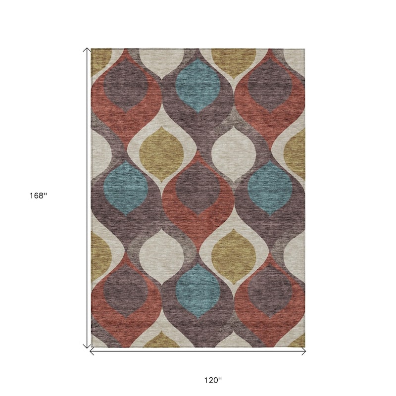 HomeRoots Ogee Transitional Rectangle Outdoor Rug