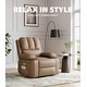 preview thumbnail 36 of 73, Oversized power recliner with heat, massage, 360 degrees swivel, and cup holder.  22" Seat Width Tan