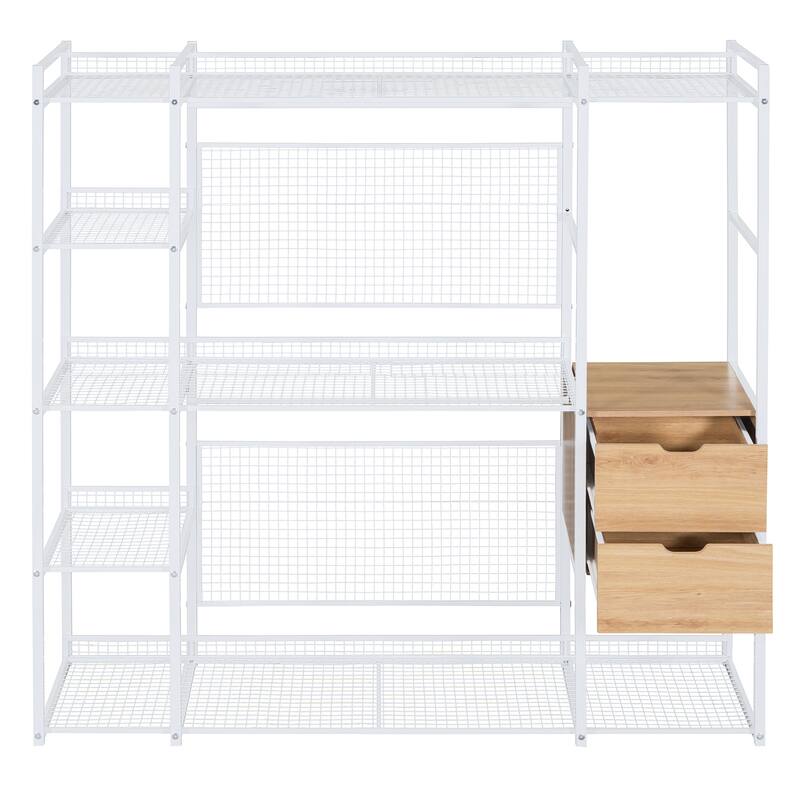 HomeRoots 69" White Metal Closet System