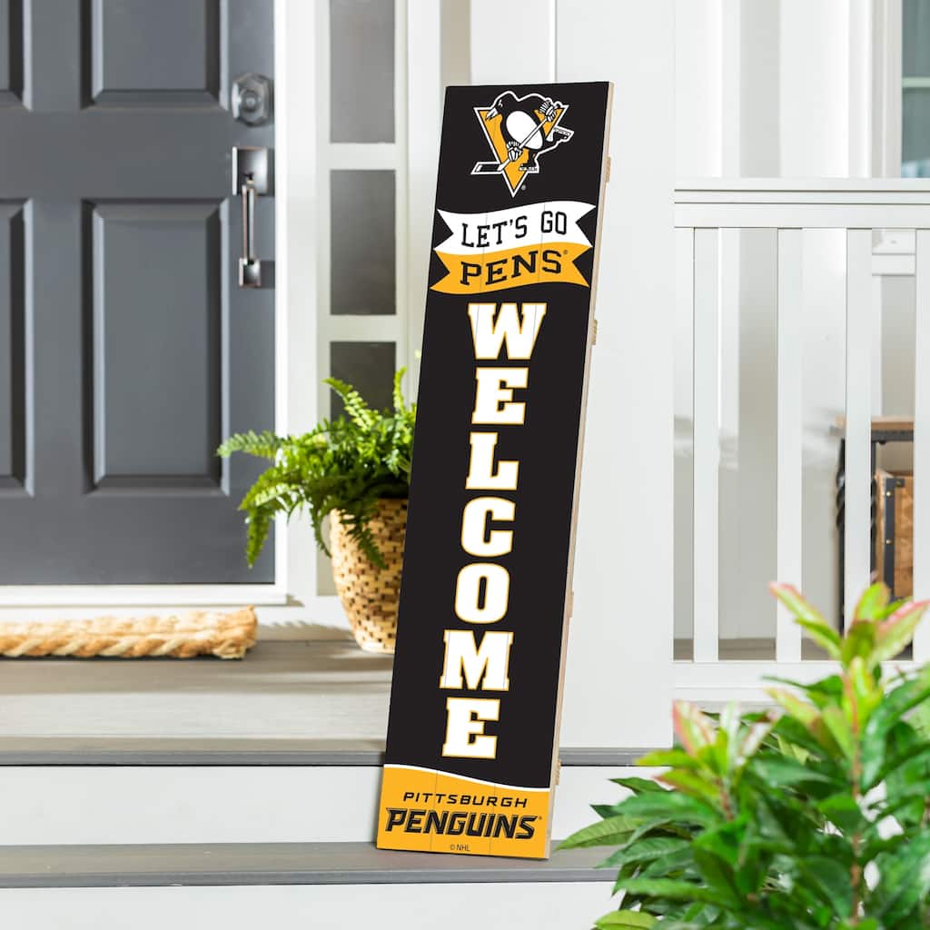 47" Porch Leaner Welcome Wall Sign, Pittsburgh Penguins