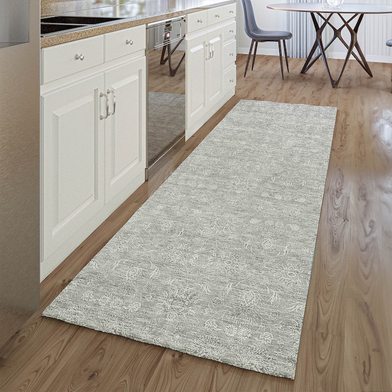 Premium Washable Super Soft Traditional Borderless Mayfield Rug - Gray - 2' 3" x 7' 6"