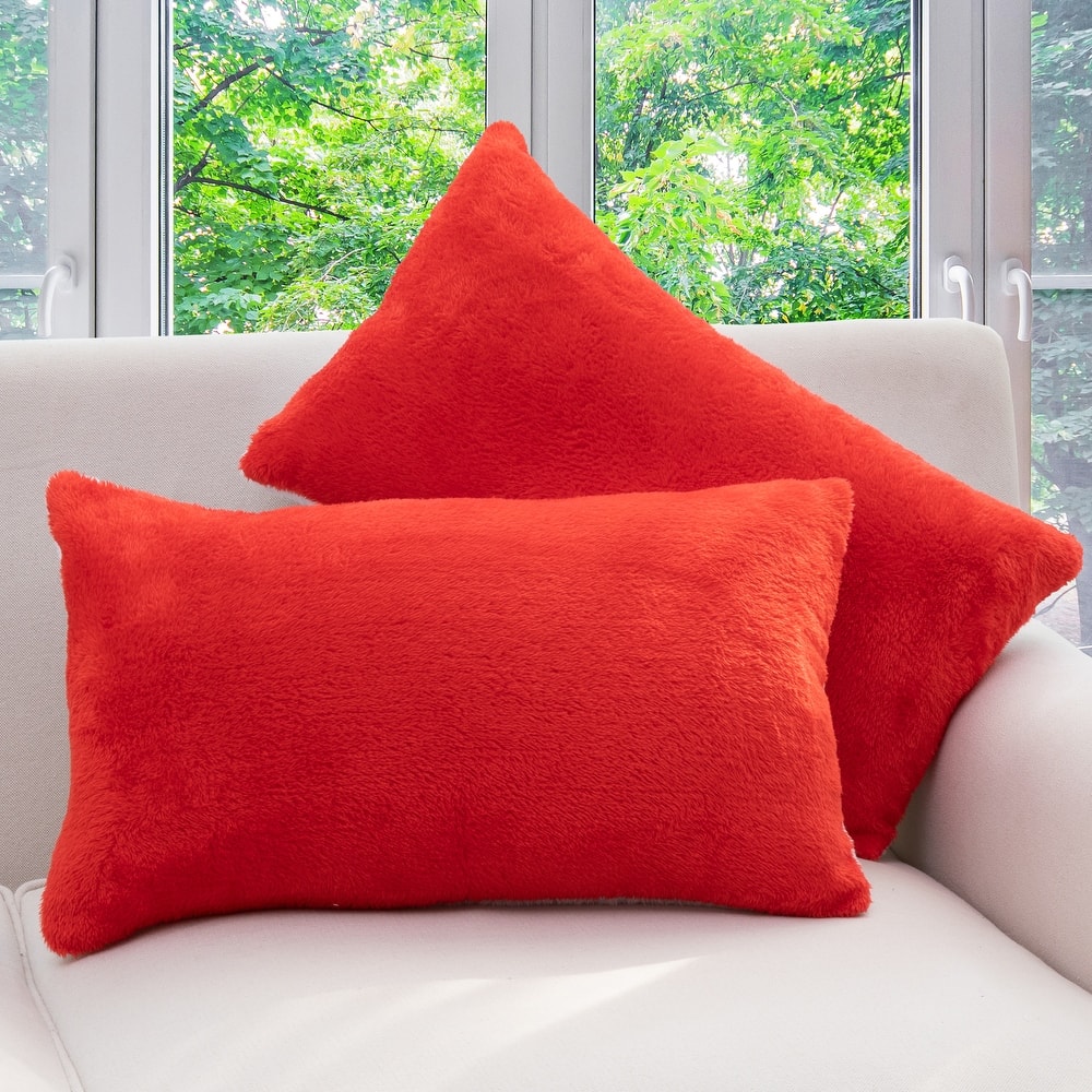 Cheer Collection Set of 2 Ultra Soft and Fluffy Throw Pillow