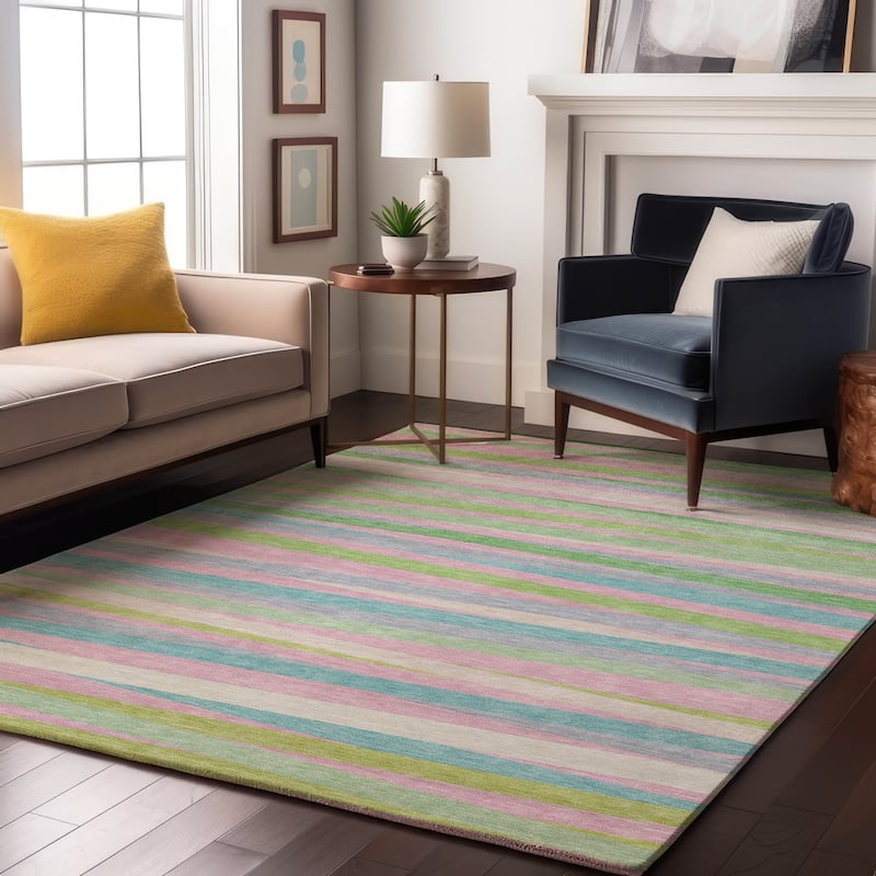 Premium Washable Super Soft Modern Stripes Mayfield Rug - Mint - 2'6" x 3'10"