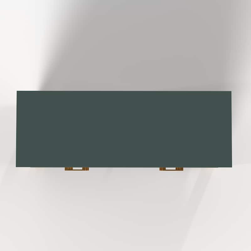 6-Drawer Double Dresser, Modern Storage Cabinet with Metal Handles & Solid Wood Legs