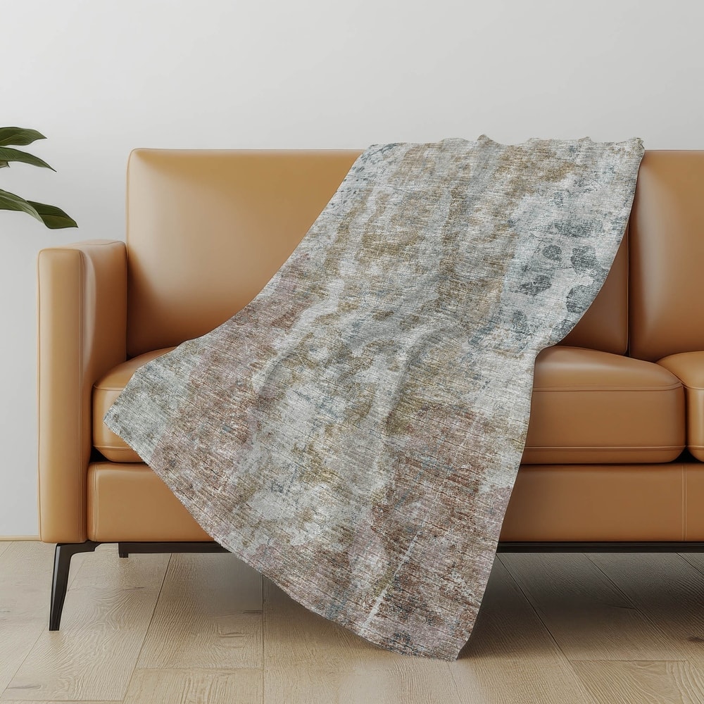 Premium Machine Washable ASB68 Abstract Modern Sherpa Throw Blanket