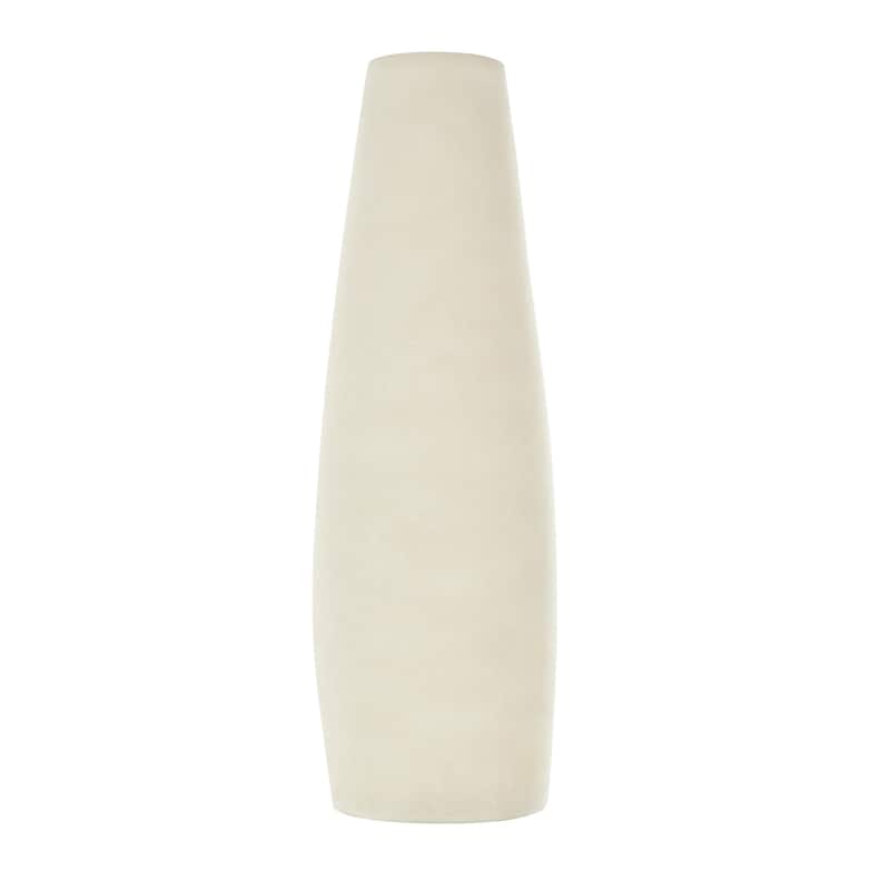 Polystone Leaf Decorative Vase with Gold Leaf Relief - Cream - Roche River Decor