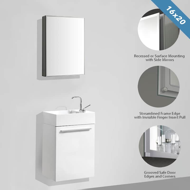 Frameless Aluminum Bathroom Mirror Medicine Cabinet