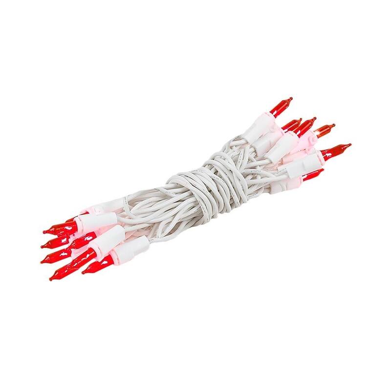 20 Light Christmas Craft Mini Light Set, Non-Connectable, White Wire, 8'