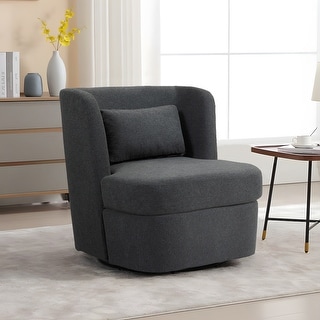 Upholstered Swivel Barrel Accent Chair