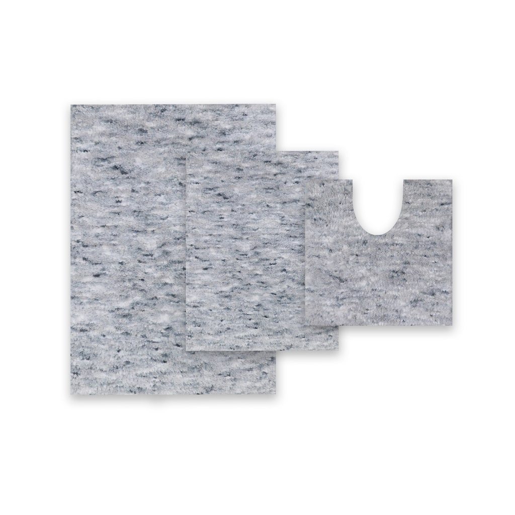 Home Weavers Cloud Comfort 100% Microfiber Bathroom Rug, Non Slip Bath Mat Water Absorbent Soft Microfiber Shaggy Mat - 3 PC Set