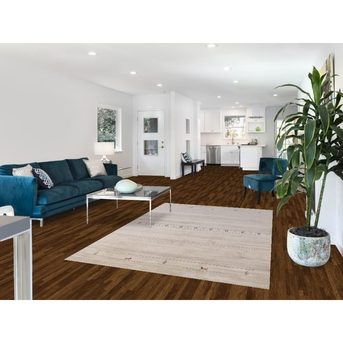 Animals Gabbeh Indian Area Rug Handmade Wool Carpet - 5'1" x 7'9"