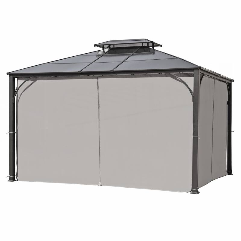 Heavy Duty Double Roof Patio Gazebo with Aluminum Frame