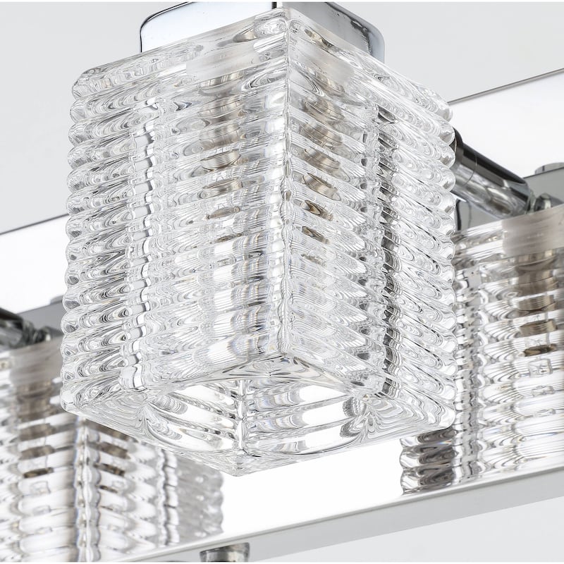 Mordern Glass Shade Vanity Wall Sconce Chrome Finished
