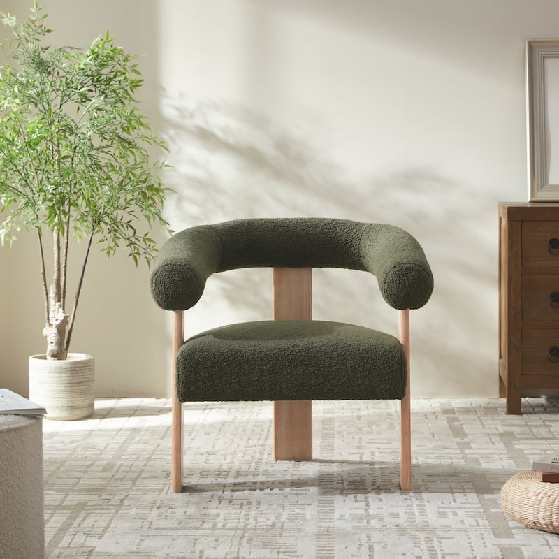 Accent Chair Living Room Chair with Solid Wood Frame