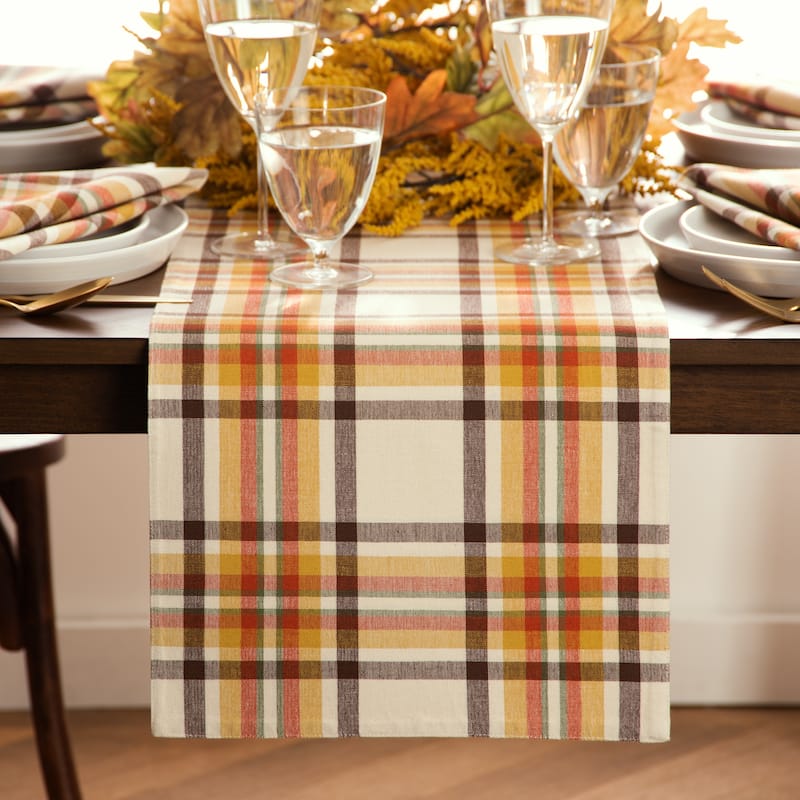 Russet Harvest Woven Plaid Table Runner - 13x70 - 13x70