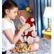preview thumbnail 6 of 4, DolliBu Santa Rose Gold Bunny Stuffed Animal Plush with Santa Outfit - 8 inches