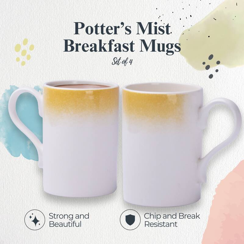 Portmeirion Set of 4 Potters Mist Breakfast Mugs
