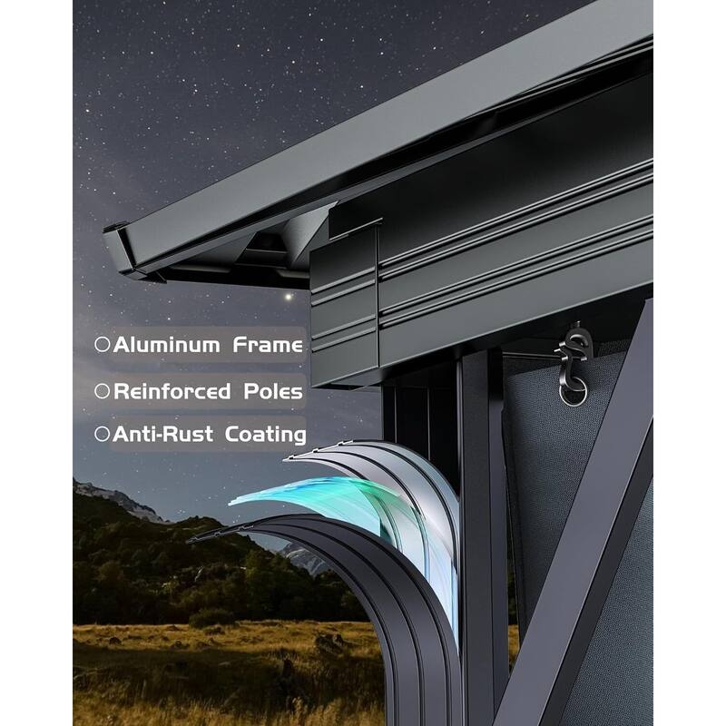 12'x16' Hardtop Gazebo for Patio, Deck, Backyard, Lawn, and Garden - 12X16 Ft