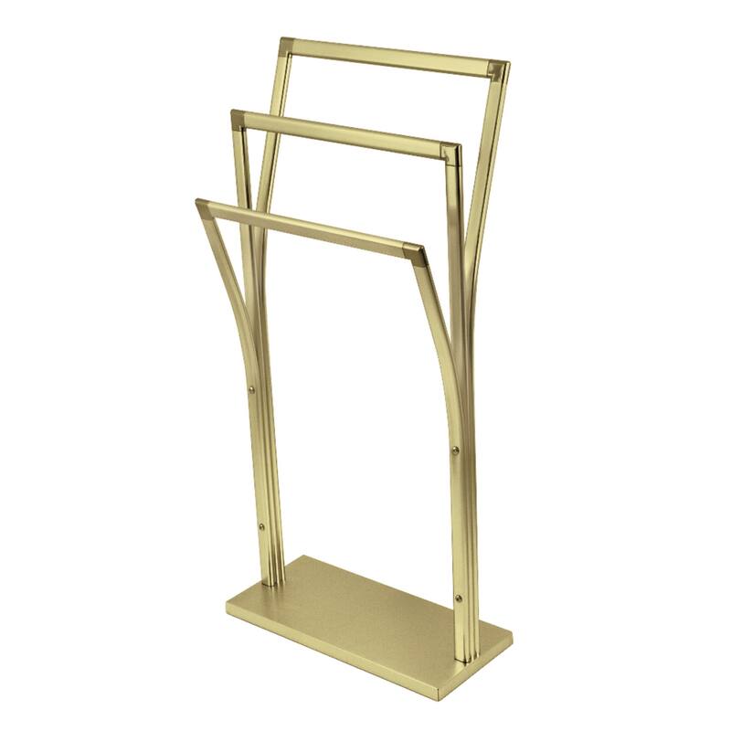 Edenscape Freestanding Y-Style Towel Rack in Brushed Nickel - Brushed Brass