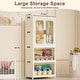 preview thumbnail 8 of 10, Portable Baby Wardrobe Closet with Magnetic Doors, Hanging Rod, 10 Hangers, White