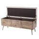 Natural Wood Upholstered Bedroom and Entryway Storage Bench - 20.25" H x 47.38" W x 15.81" W