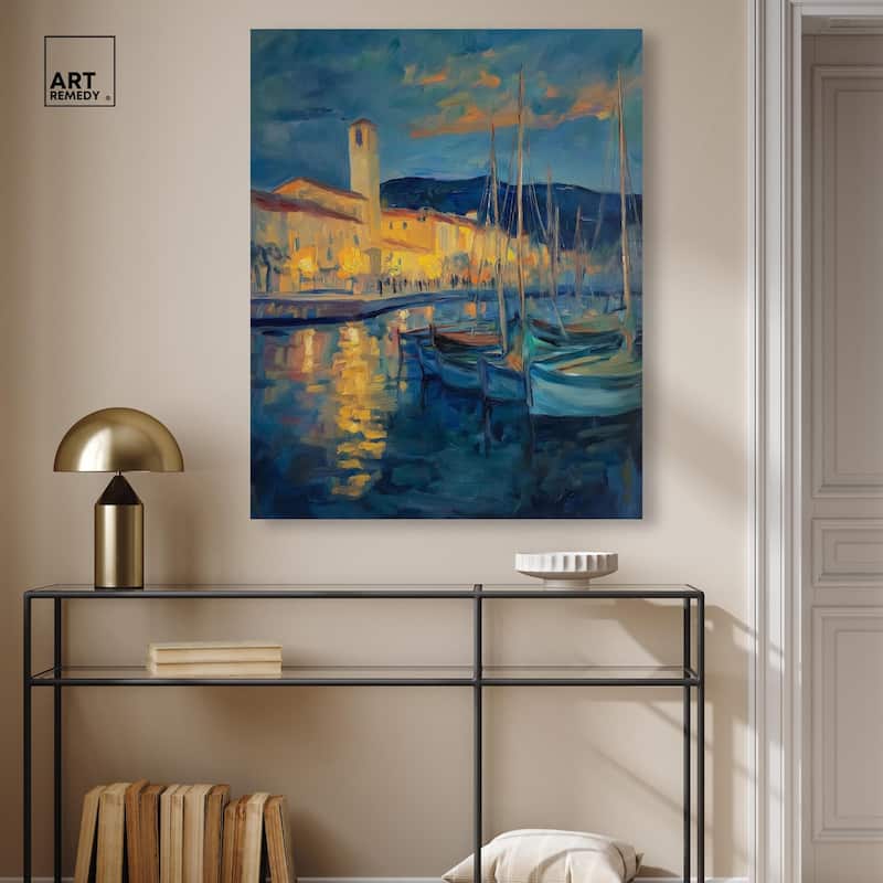 Harbor Lights Canvas by Art Remedy, Gallery Wrapped