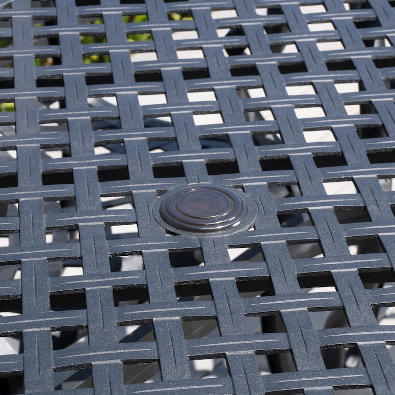 Cayman Black Sand Cast Aluminum Dining Table by Christopher Knight Home
