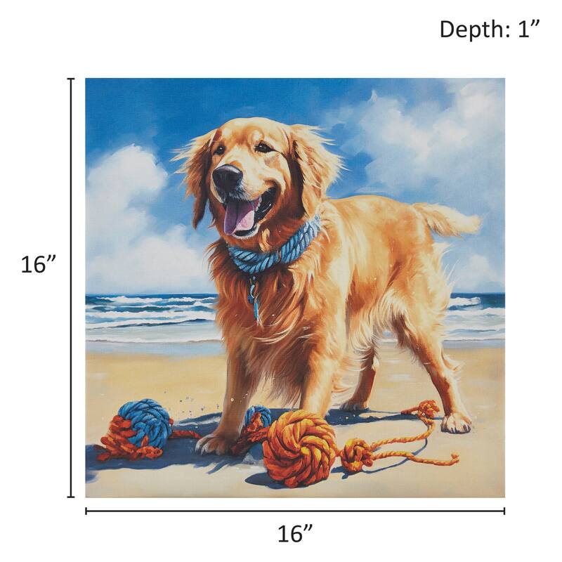Madison Park Beach Dogs Canvas Wall Art