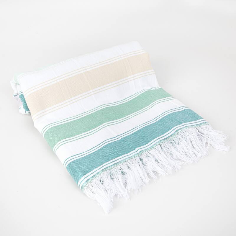 SandFree Cotton Oversized Turkish Beach Towel with Tassels - 35x75