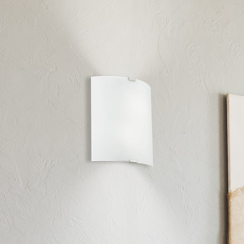 Eglo Grafik 2-Light Chrome Wall Light with Satin Glass