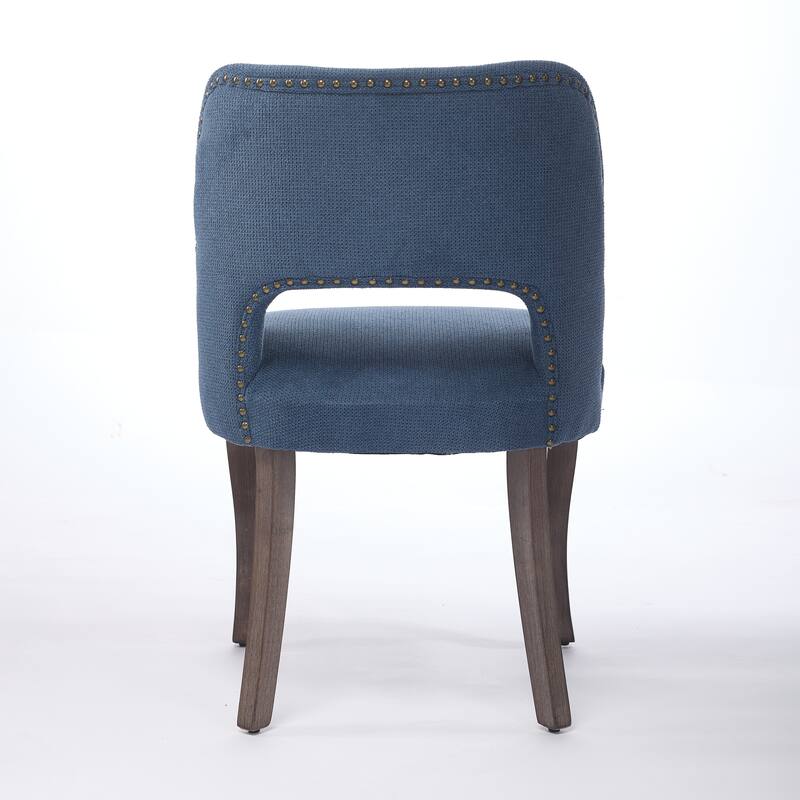 Roomfitters Upholstered Dining Chairs Set of 2, Fabric Kitchen Chairs with Curved Wood Legs