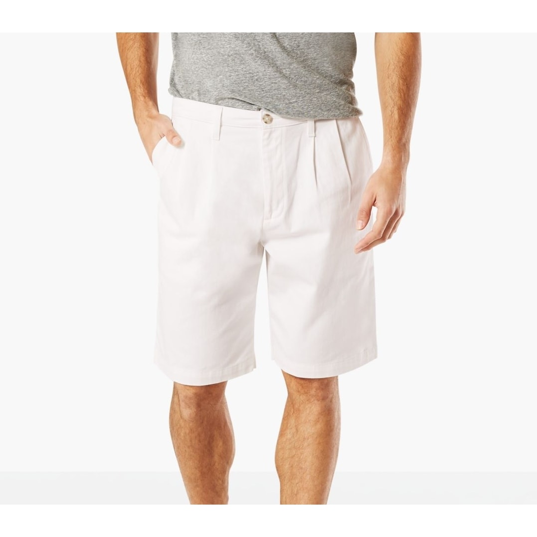 Double-Pleated Shorts Khaki/Beige