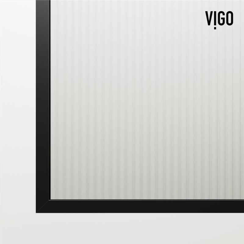 VIGO Divide 34" W x 74" H Framed Fixed Shower Screen in Matte Black