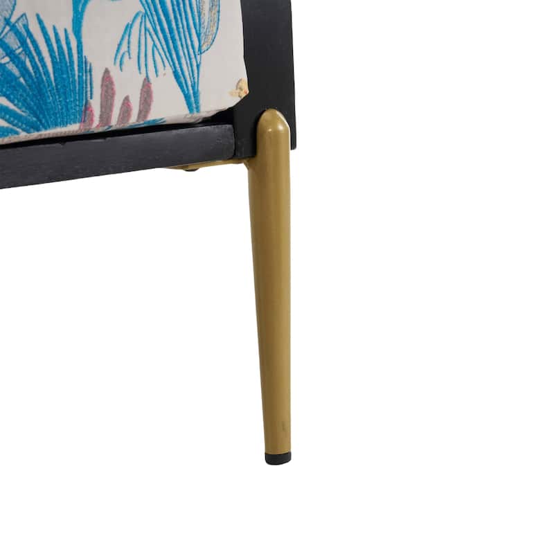 Velvet Upholstered Accent Armchair with Gold Metal Legs, Rubberwood Frame, and Adjustable Pillow Back
