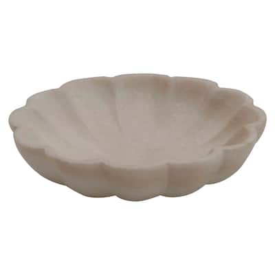 Carved Marble Flower Shape Dish