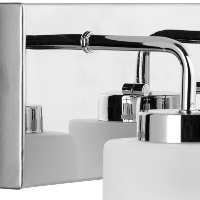 Merry Collection Two-Light Polished Chrome and Etched Glass Transitional Style Bath Vanity Wall Light