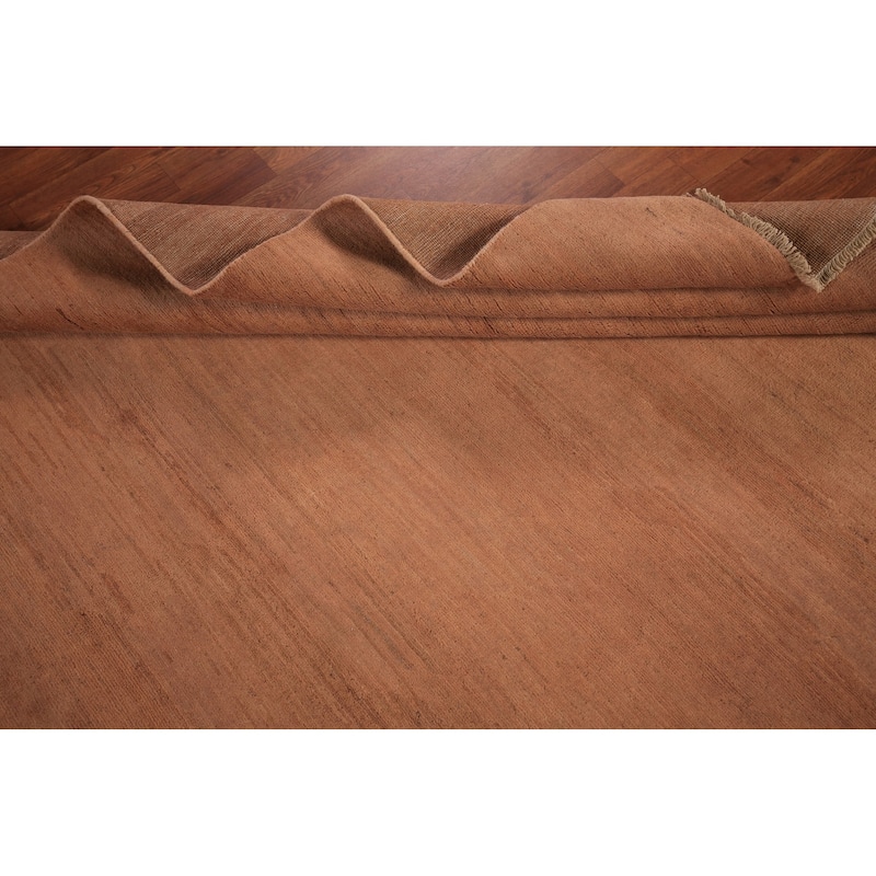 Modern Solid Gabbeh Oriental Area Rug Handmade Wool Carpet - 6'3" x 9'7"