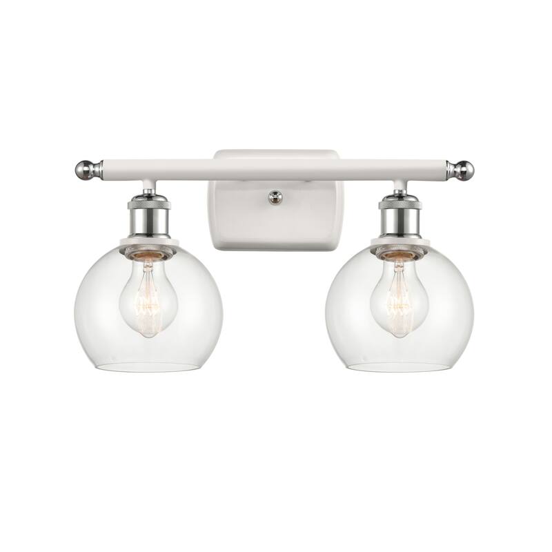 Innovations Lighting 516-2W-9-16 Athens Vanity Athens 2 Light 16" Wide - White and Polished Chrome / Clear
