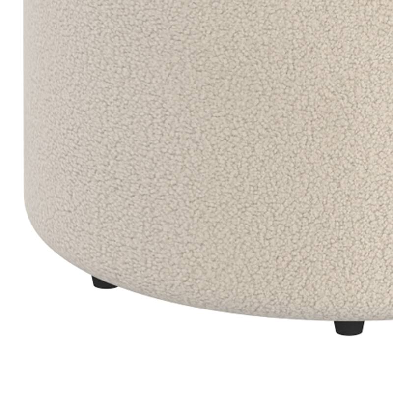Modern Boucle Fabric Round Swivel Ottoman