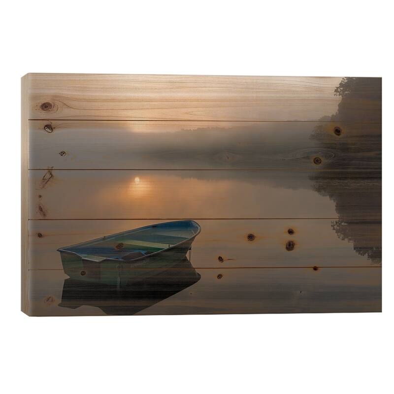 The Power Of Calm Print On Wood by Slawomir Kowalczyk - Multi-Color - 26x40x1.5