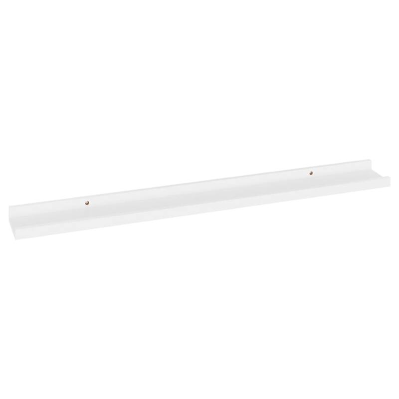 Yuli Wall Shelf Set of 4, Contemporary White, Raised Ledge Design 32 Inch