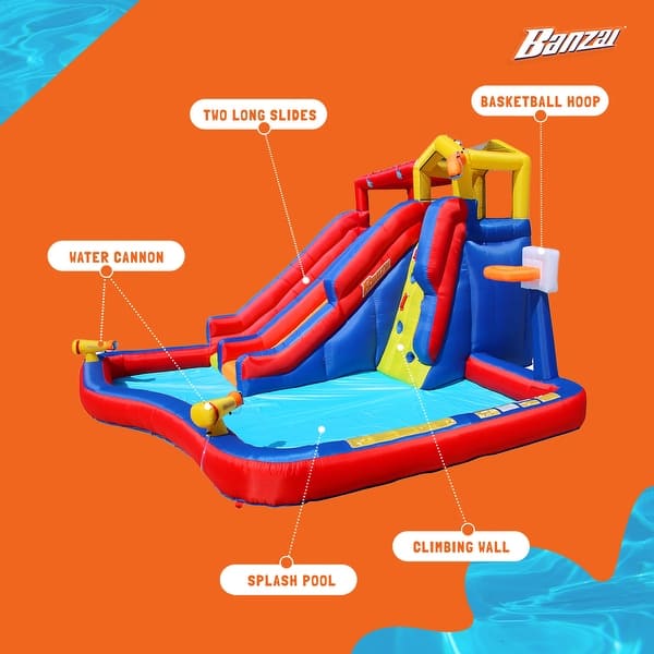 Pool Slide 28007 Banzai Sun N Splash Inflatable Water Slide Bounce